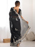 Vasthrlay Georgette Printed Dark Saree