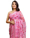 Vasthrlay Womens Printed Pink Saree With Unstitched Blouse Piece