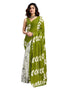 Vasthrlay Womens Printed Green Saree With Unstitched Blouse Piece