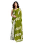 Vasthrlay Womens Printed Unstitched Green Saree