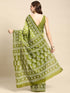 Vasthrlay Cotton Printed Mulmul Blue Saree