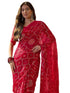 Vasthrlay Chiffon Printed Unstitched Black Saree
