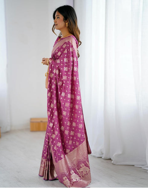 Vasthrlay Banarasi Weaving Unstitched Blue Saree