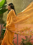 Vasthrlay Georgette Printed Unstitched Yellow Saree