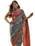 Vasthrlay Shimmer Georgette Unstitched Black Saree