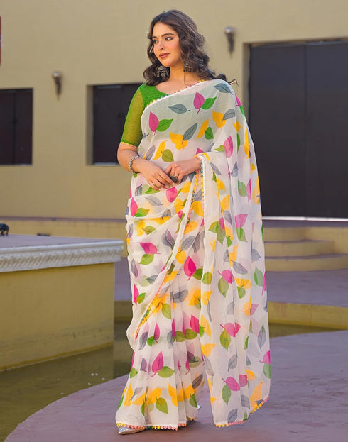 Vasthrlay Chiffon Blouse Maroon Saree