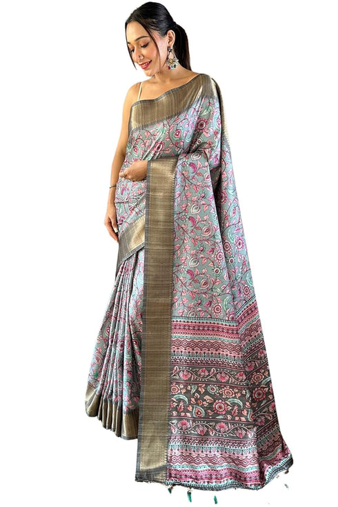 Vasthrlay Kanjivaram Kalamkari Printed Ethnic Wear