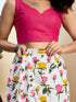Vasthrlay Womens Printed White Saree With Pink Unstitched Blouse Piece