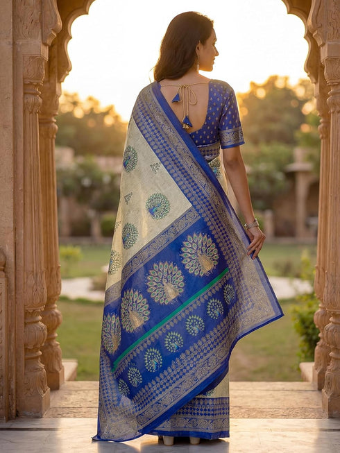 Vasthrlay Banglori Printed Dusty Saree