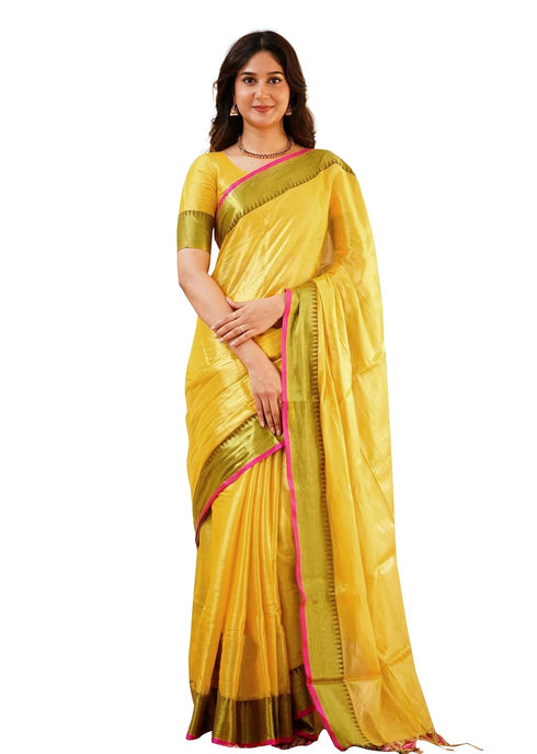 Vasthrlay Handloom Unstitched Green Ethnic Wear