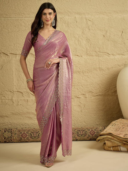 Vasthrlay Scalloped Unstitched Designer Vm Ethnic Wear