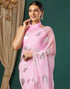 Vasthrlay Georgette Printed Unstitched Orange Saree