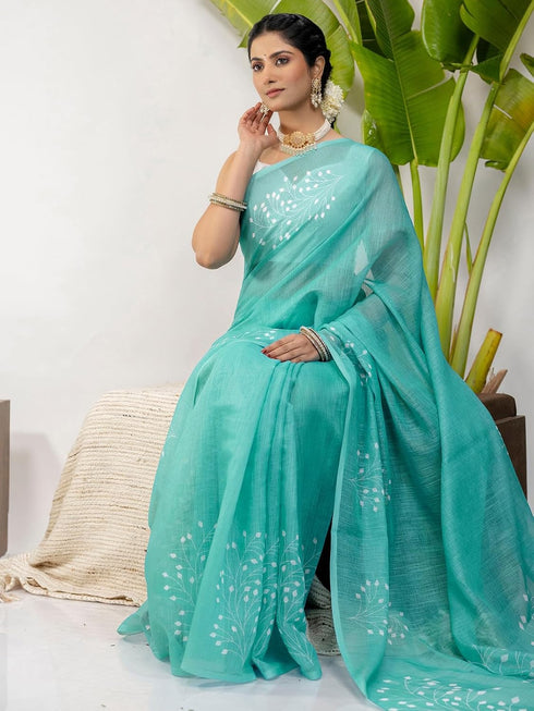 Vasthrlay Printed White1 White Saree