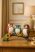 Beautiful Resin Owl Family Decorative Statue for Home Decor