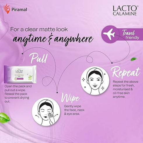Lacto Calamine Oil Control Face Wipes-30 N