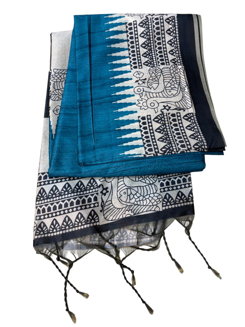 Vasthrlay Tussar Kalamkari Madhubani Border Blouse