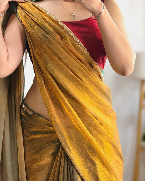 VasthrlayBoarder Unstitched Chhaava Mustardd Mustard Free Ethnic Wear