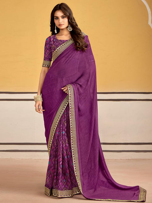 Vasthrlay Georgette Embroidered Unstitched Designer Ethnic Wear