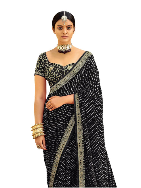 Vasthrlay Embroidery Georgette Unstitched Mint Saree
