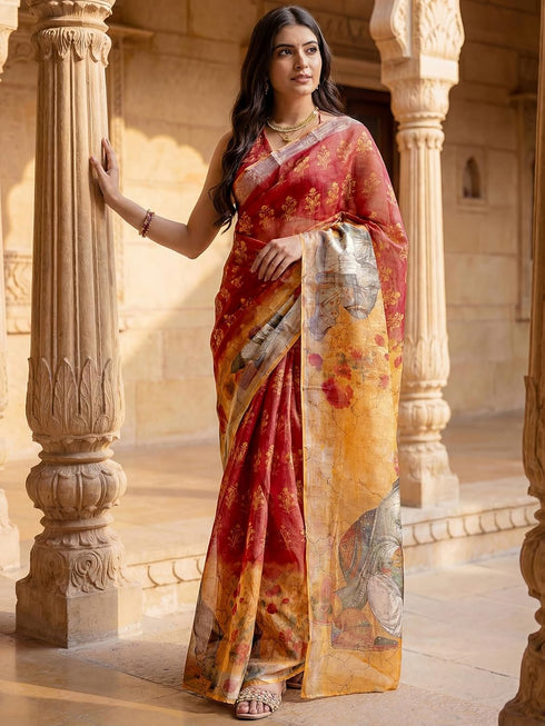 Vasthrlay Printed Multi Saree