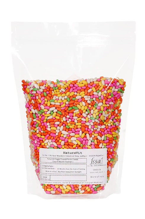 NatureVit Colourful Sugar Coated Saunf Fennel Seeds Mouth Freshener