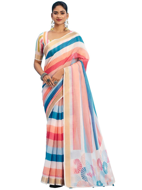 Vasthrlay Printed Unstitched Blouse Ethnic Wear