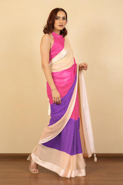 Vasthrlay Fashion Georgette Geometric Green Ethnic Wear