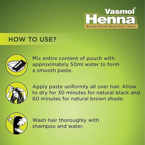 Vasmol Natural Henna Based Hair Colour 10 gm