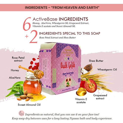 Nyassa Premium Oudh Golab Handmade Natural Bathing Soap