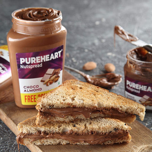 Pureheart Choco Almond Nut Spread - Delicious | Smooth and Creamy Snack | Nutty Chocolate Almond Spread for Breakfast