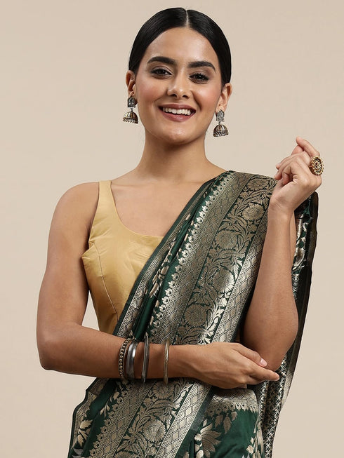 Vasthrlay Silver Banarasi Saree