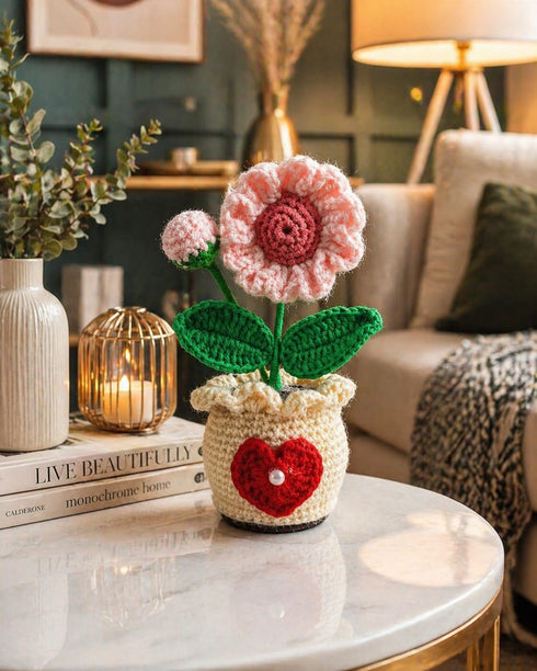 Handmade Crochet Flower Pot Set