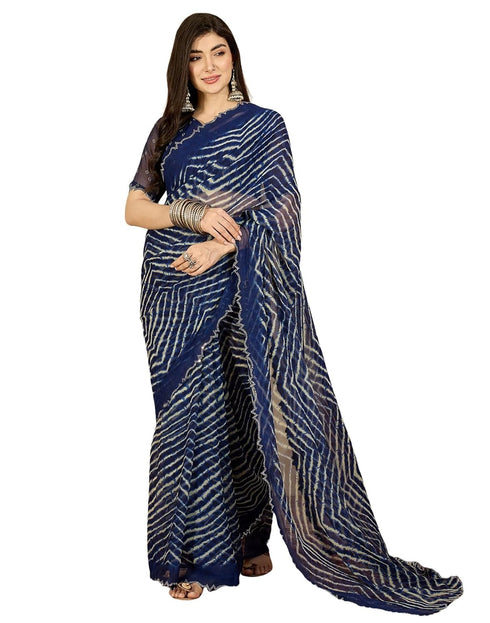 Vasthrlay Georgette Embroidery Unstitched Yellow Saree