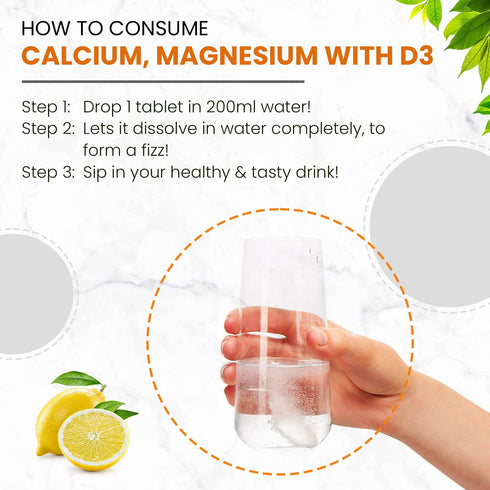 Himalayan Organics Calcium|Magnesium With Vitamin D3 Lemon