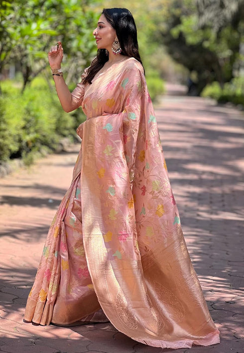 Vasthrlay Organza Handloom Blouse Ethnic Wear