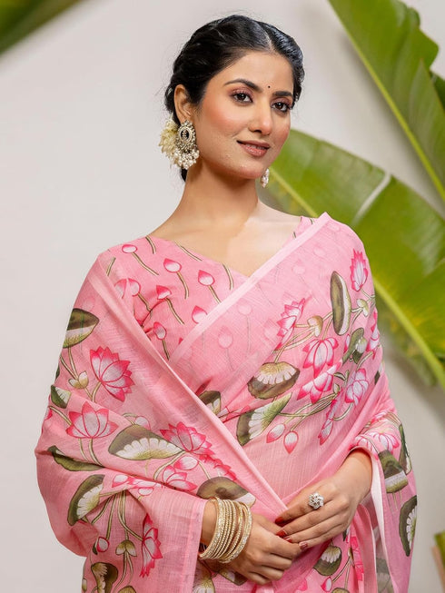 Vasthrlay Printed White1 White Saree