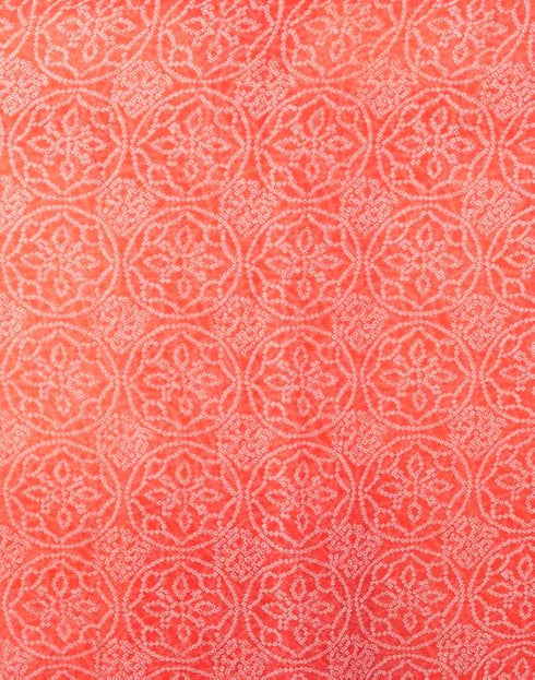 Vasthrlay Chiffon Bandhani Unstitched Peach Saree