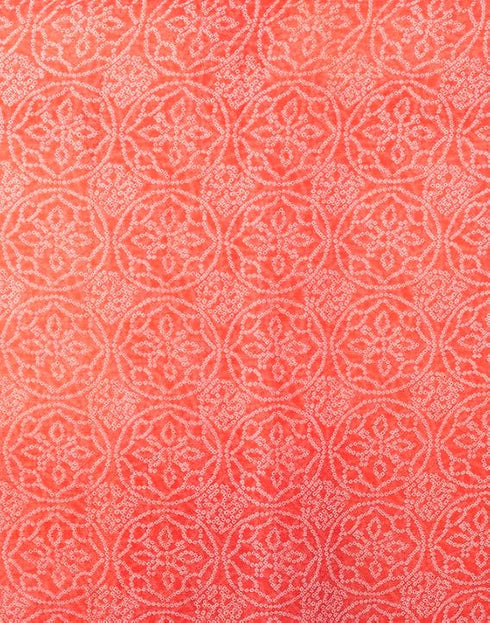 Vasthrlay Chiffon Bandhani Blouse Piece Peach Saree With Unstitched Blouse Piece