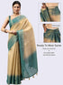 Vasthrlay Green Womens Ready To Wear One Minute Polyester Erode Zari Saree