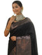 Vasthrlay Black Banarasi Traditional Unstitched Saree