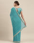 Vasthrlay Bandhani Georgette Light Blue Saree With Unstitched Blouse Piece