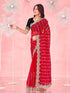 Vasthrlay Shimmer Embroidery Olive Saree