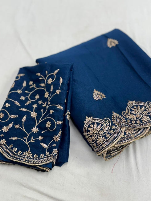 Vasthrlay Georgette Embroidery Saree Embellishments