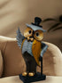 Cap Owl Gentleman Look Polyresin Owl Showpiece Statue for Tabletop Decor