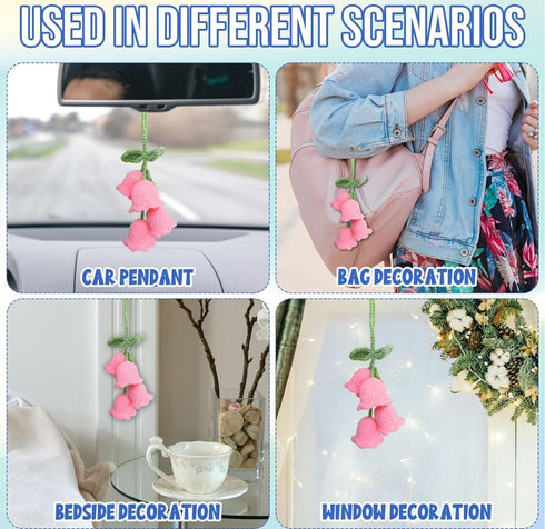 Crochet Flower for car Dashboard Decoration Items