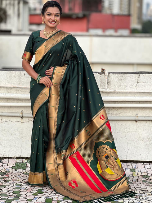 Vasthrlay Paithani Unstitched Elegant Traditional Saree
