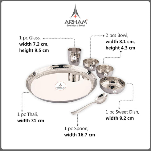 Stainless Steel Dinner Set 6 Pcs (1 Set)