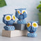 Blue Resin Cute Owl Statues Bird Figurines | Decorative Showpieces for Home