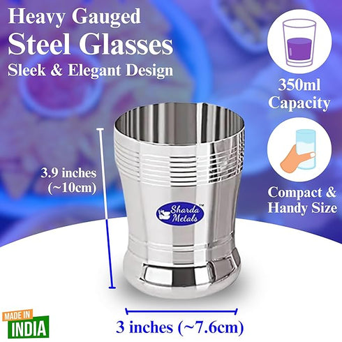 Stainless Steel Drinking Water Glass Set