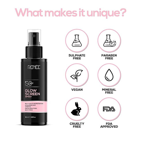 Renee Glowscreen SPF 50 Sunscreen Spray 50ml